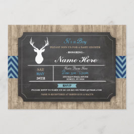 Convite de Chalk Antler Rústico para Chá de Bebê M