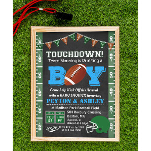 Convite de Chalkboard para Chá de Bebê de Futebol