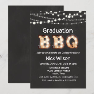 Convite de Chalkboard para Churrasco de Formatura
