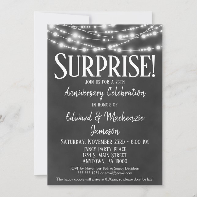 Convite de Chalkboard para Festa de Aniversário Su (Frente)