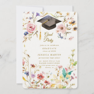 Convite de Chapéu de Formatura de Festa com Foto F