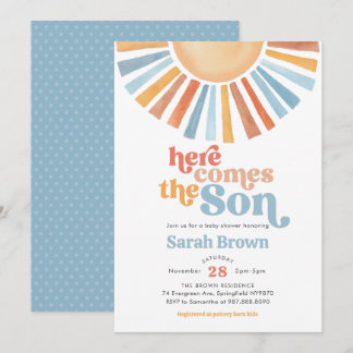 Convite de Chás de Bebê Aqui Vem o Filho do Sol