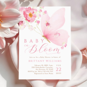 Convite de Chás de Bebê Borboleta Baby in Bloom