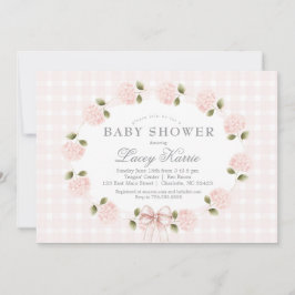 Convite de Chás de Bebê com Tema Floral Rosa,