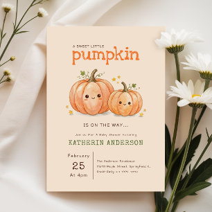 Convite de Chás de Bebê Cutie Pie Little Pumpkin o