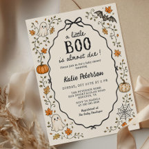 Convite de Chás de Bebê de Halloween Little Boo