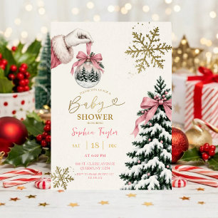 Convite de Chás de Bebê de Inverno   Chri Snowy El