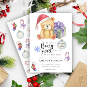 Convite de Chás de Bebê de Inverno Urso Teddy de N