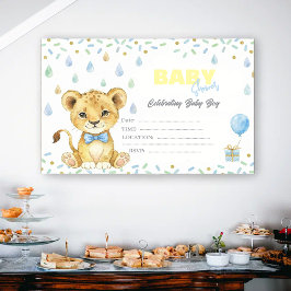 Convite de Chás de Bebê de Leão Fofo – Personaliza