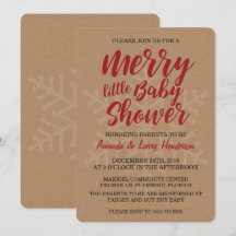 Convite de Chás de Bebê de Natal