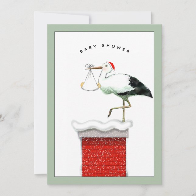 Convite de Chás de Bebê de Natal em Dezembro (Frente)