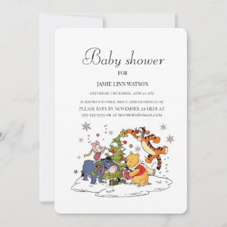 Convite de Chás de Bebê do Ursinho Pooh