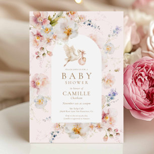 Convite de Chás de Bebê Flor Silvestre Baby em Flo