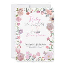 Convite de Chás de Bebê Floral – Aquarela Elegante