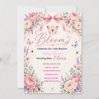 Convite de Chás de Bebê Floral Baby in Bloom