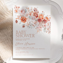 Convite de Chás de Bebê Floral Boho