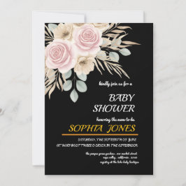 Convite de Chás de Bebê Floral Elegante para Menin