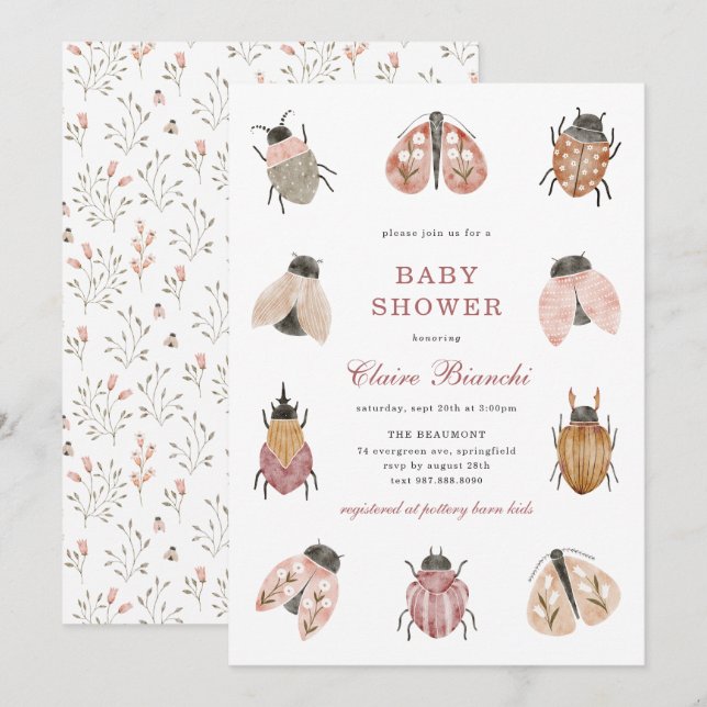 Convite de Chás de Bebê Joia do Amor (Frente/Verso)