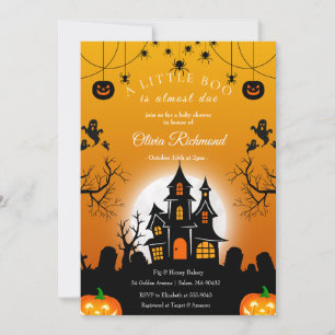 Convite de Chás de Bebê Little Boo Halloween
