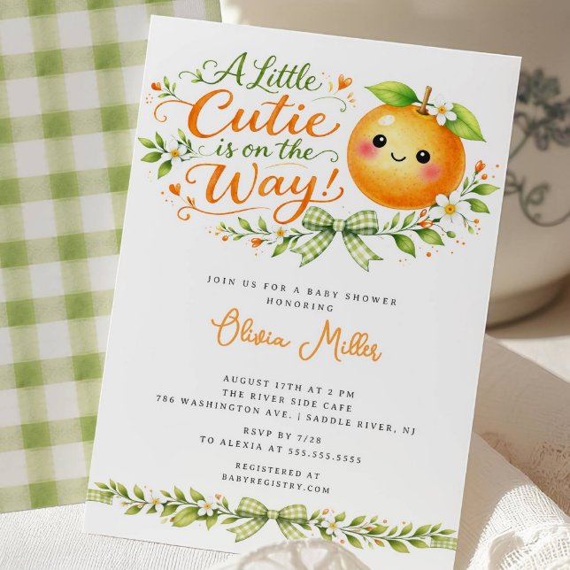 Convite de Chás de Bebê Little Cutie Citrus (Criador carregado)