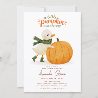 Convite de Chás de Bebê Little Pumpkin Fall