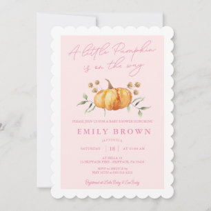Convite de Chás de Bebê Menina Little Pumpkin Flor