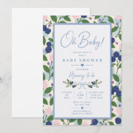 Convite de Chás de Bebê Oh Baby Blueberry