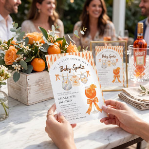 Convite de Chás de Bebê Orange Spritz