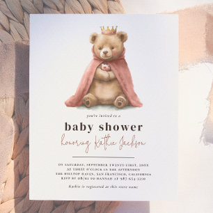Convite de Chás de Bebê Orçamento Princesa Ursinho