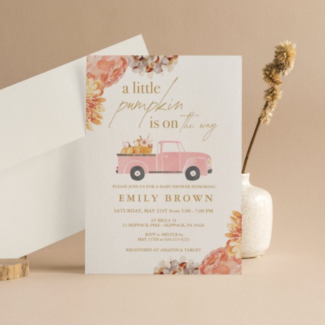 Convite de Chás de Bebê para a Menina Pequena Abób (Criador carregado)