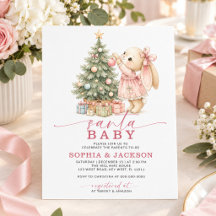 Convite de Chás de Bebê para Coelho de Papai Noel 