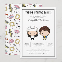 Convite de Chás de Bebê para Gêmeos FRIENDS™