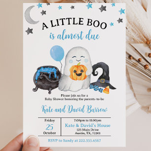 Convite de Chás de Bebê para Little Boo Azul