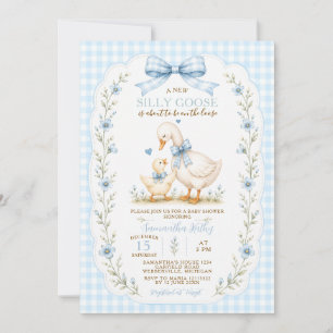 Convite de Chás de Bebê para Menino Silly Goose Az