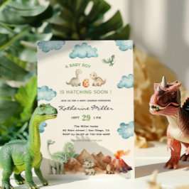 Convite de Chás de Bebê para o Nascimento de Dinos