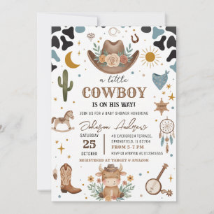 Convite de Chás de Bebê para Pequeno Cowboy Pessoa