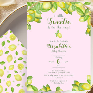 Convite de Chás de Bebê para uma Menina Doce Lemon