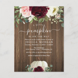 Convite de Chás de Bebê Pequena Abóbora