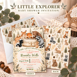 Convite de Chás de Bebê Pequeno Explorador
