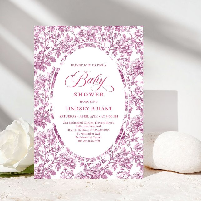 Convite de Chás de Bebê Rosa Dourado Elegante e So (Elegant Dusky Pink Rose Gold Baby Shower Invitation)