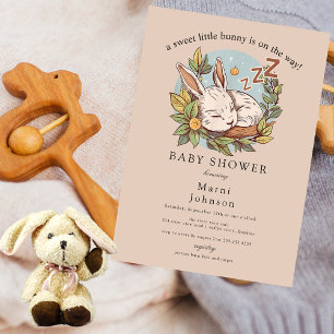 Convite de Chás de Bebê Slumber Bunny Baby 
