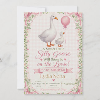 Convite de Chás de Bebê Sweet Little Silly Goose |