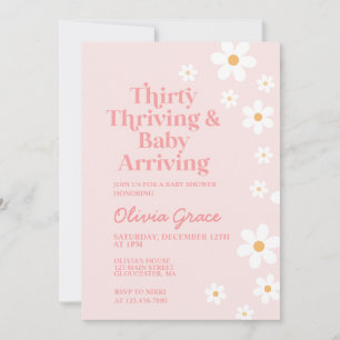 Convite de Chás de Bebê Thirty Thriving Daisy