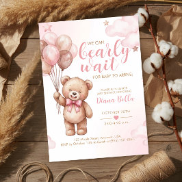 Convite de Chás de Bebê Urso de Pelúcia
