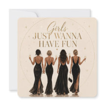 Convite de Chás de Noiva Girls Just Wanna Have Fun