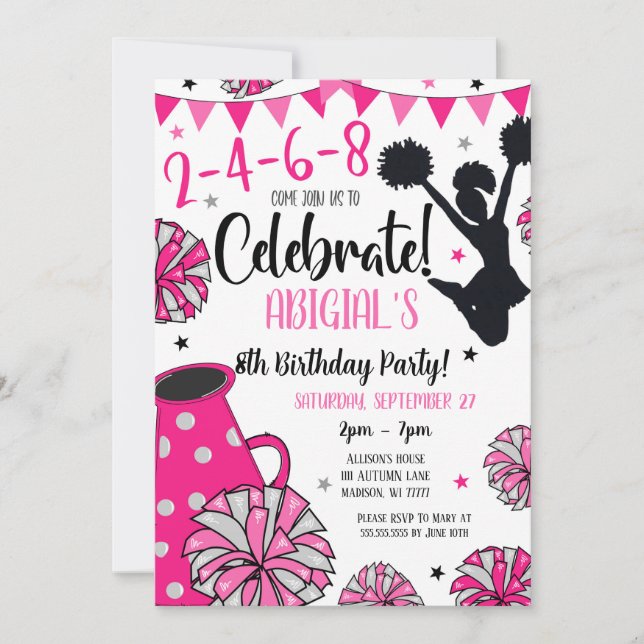 Convite de Cheerleader Menina (Frente)