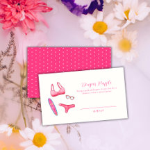 Convite de Chupeta de Praia de Biquíni Rosa para C