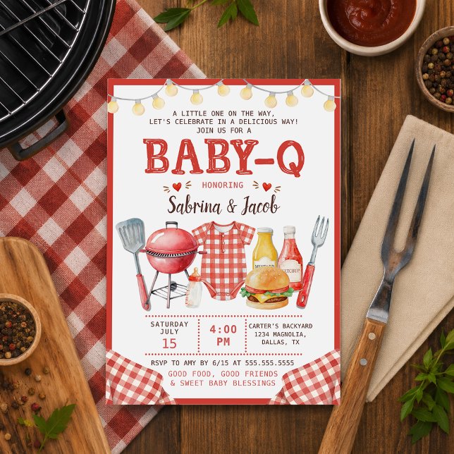 Convite de Churrasco Baby-Q Chá de Bebê (Criador carregado)