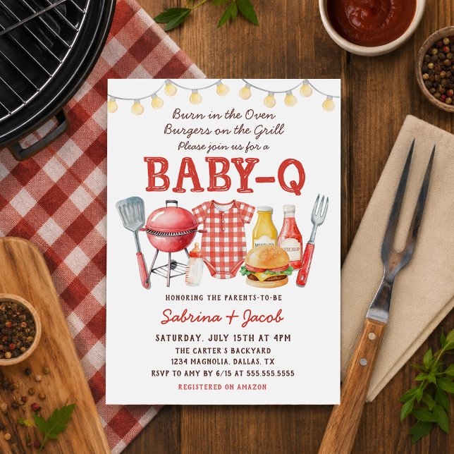 Convite de Churrasco Baby-Q Chá de Bebê (Criador carregado)