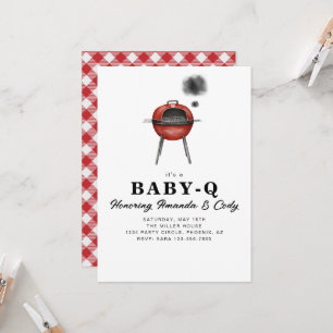 Convite de Churrasco Baby-Q para Chá de Bebê